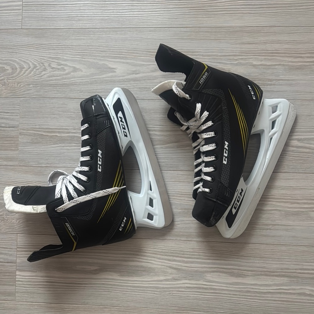 CCM Black and White Skates with Yellow Detail